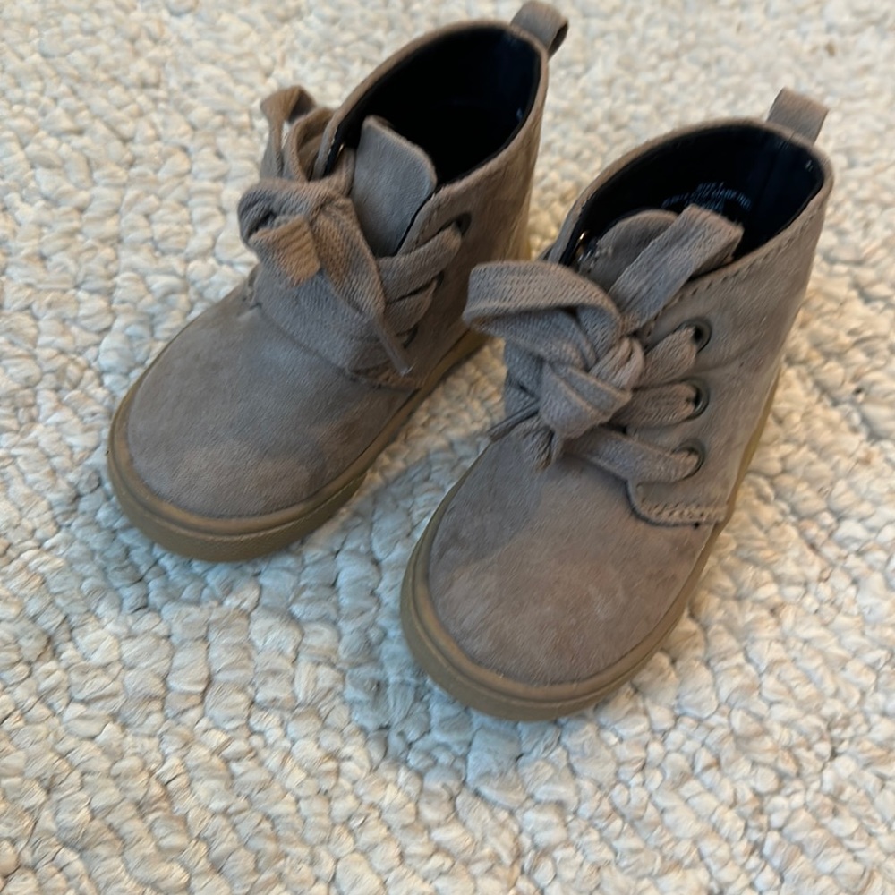 Tan faux suede boots